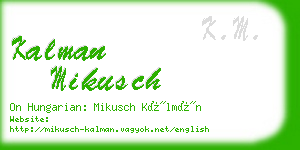 kalman mikusch business card